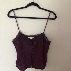 Burgundy Spaghetti Strap Shirt